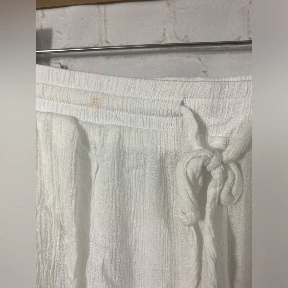 Hailey Lyn Capri Pants Womens Size XL White Fully Lined Boho Tassel Hem Details - Picture 5 of 13